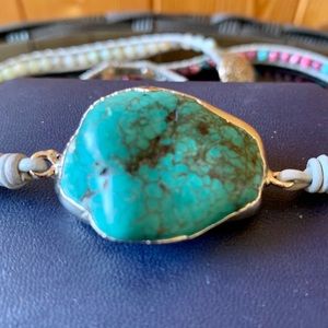 Turquoise stone wrap bracelet
